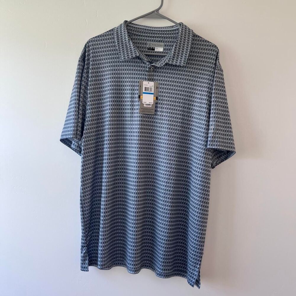 Pga-tour Men's Blue and Grey Polo-shirts